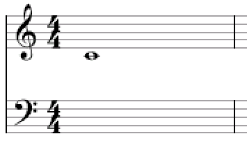 Middle C in traditional notation