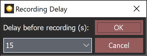 Recording delay preferences dialog