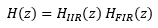 Total transfer function of the two filters