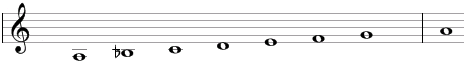 Bayati scale in traditional notation