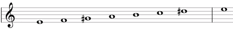 Byzantine scale in traditional notation
