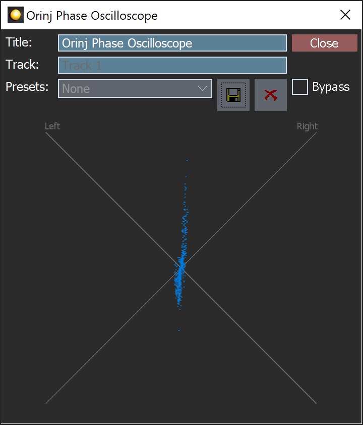 The Orinj phase oscilloscope dialog